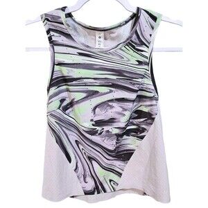 Lululemon Swift Ventilated Running Tank Womens Size 2 Gray Green Swirl Tie Dye